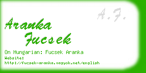 aranka fucsek business card